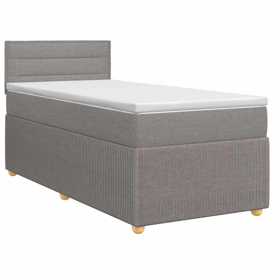 Boxspringbed met matras met hoofdeinde Taupe 80 x 200 cm Stof