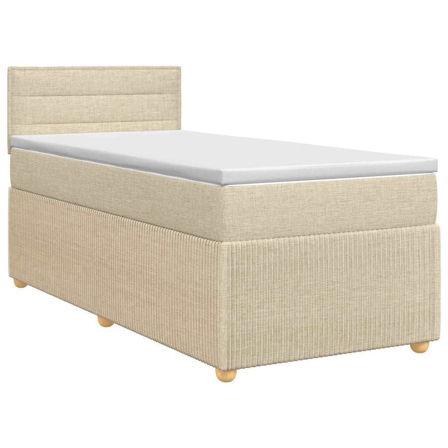 Boxspringbed met matras Crèmekleurig 80 x 200 cm Stof