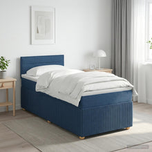 Boxspringbed met matras met hoofdeinde Blauw 90 x 200 cm Stof