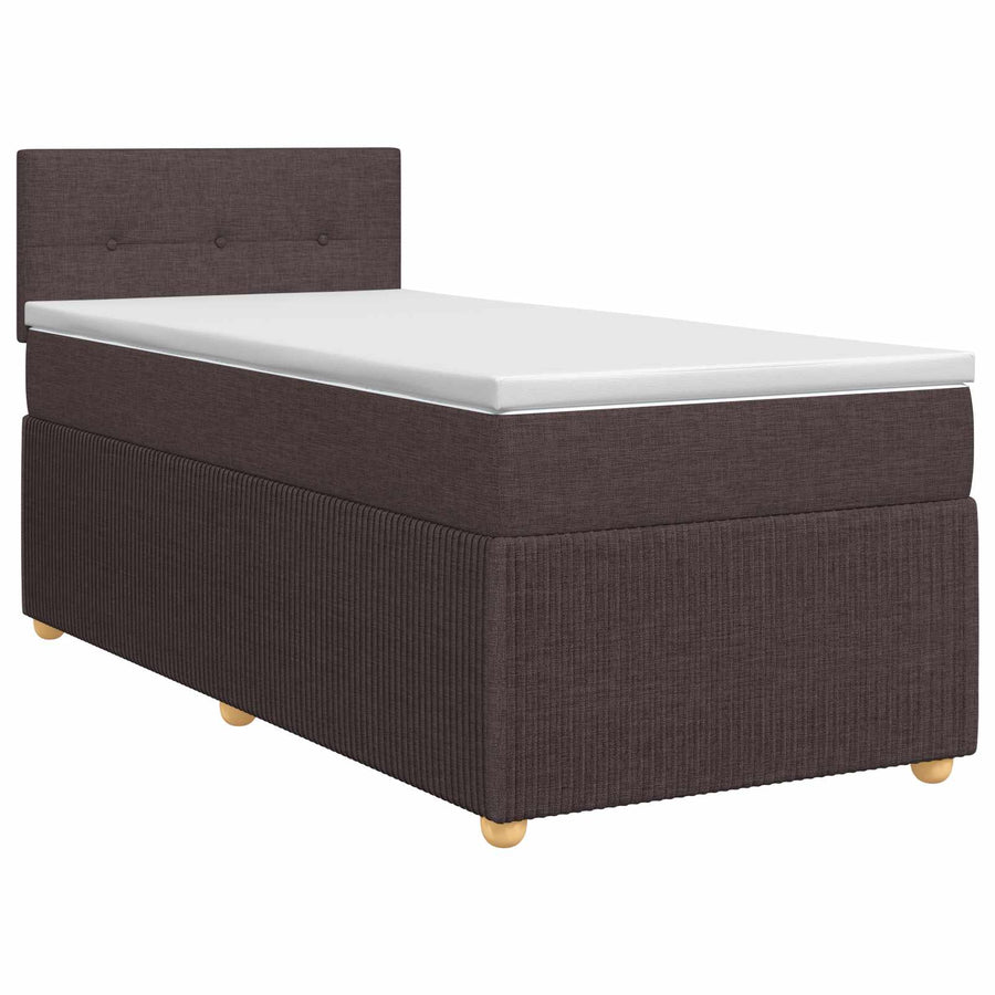 Boxspringbed met matras Donkerbruin 80 x 200 cm Stof