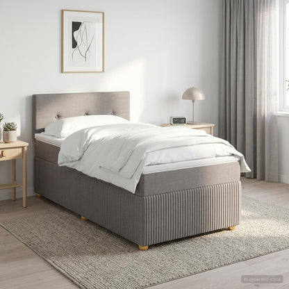 Boxspringbed met matras met hoofdeinde Taupe 80 x 200 cm Stof