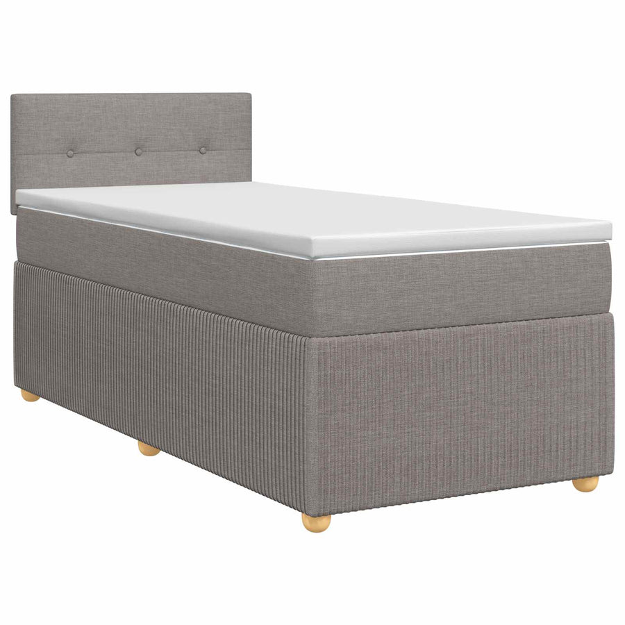 Boxspringbed met matras met hoofdeinde Taupe 80 x 200 cm Stof