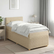 Boxspringbed 100x200 cm crèmekleurig stof