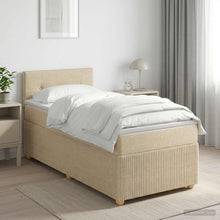 Boxspringbed met matras Crèmekleurig 90 x 200 cm Stof