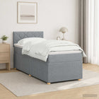 Boxspringbed 100x200 cm lichtgrijs stof