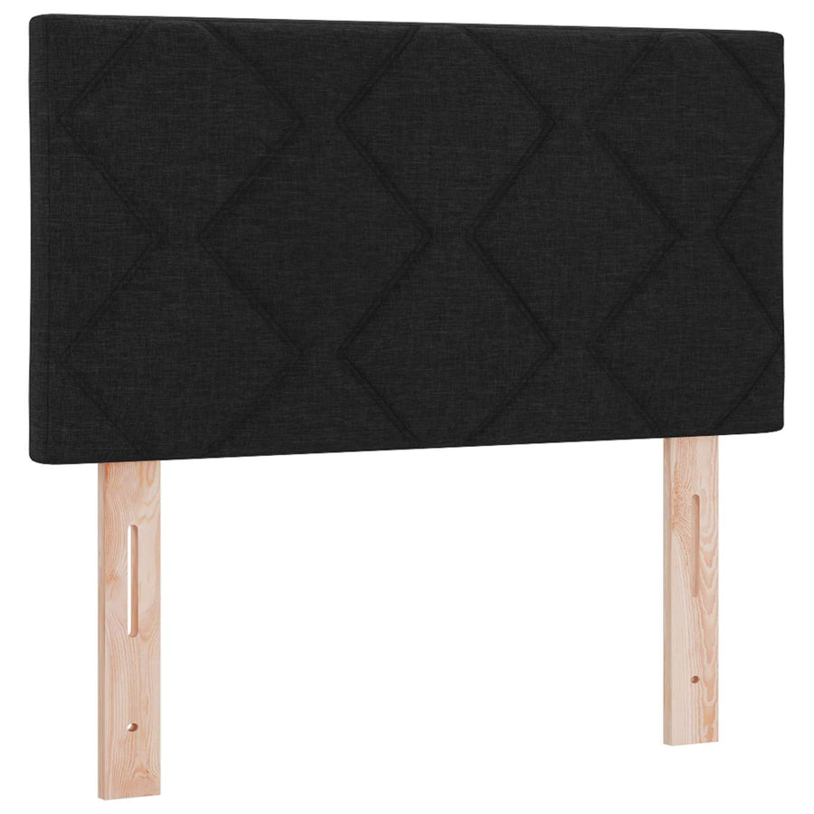 Boxspringbed met matras met hoofdeinde Zwart 80 x 200 cm Stof