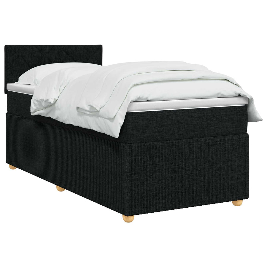 Boxspringbed met matras met hoofdeinde Zwart 80 x 200 cm Stof