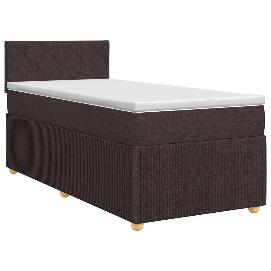 Boxspringbed met matras Donkerbruin 80 x 200 cm Stof
