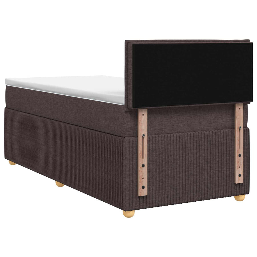 Boxspringbed met matras Donkerbruin 90 x 190 cm Stof