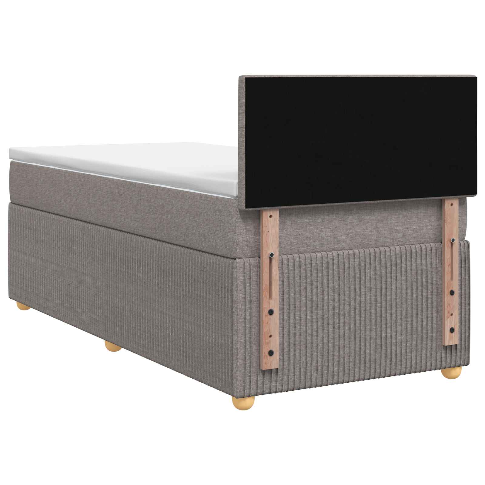 Boxspringbed met matras met hoofdeinde Taupe 90 x 190 cm Stof