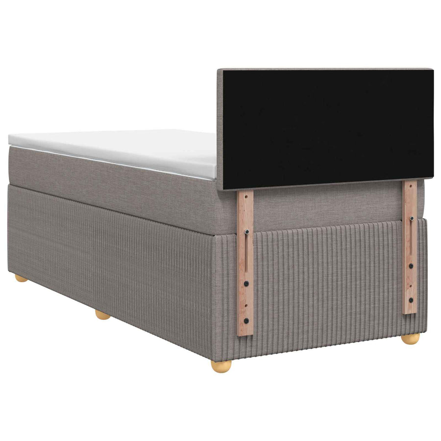 Boxspringbed met matras met hoofdeinde Taupe 90 x 190 cm Stof