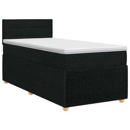 Boxspringbed met matras met hoofdeinde Zwart 90 x 200 cm Stof