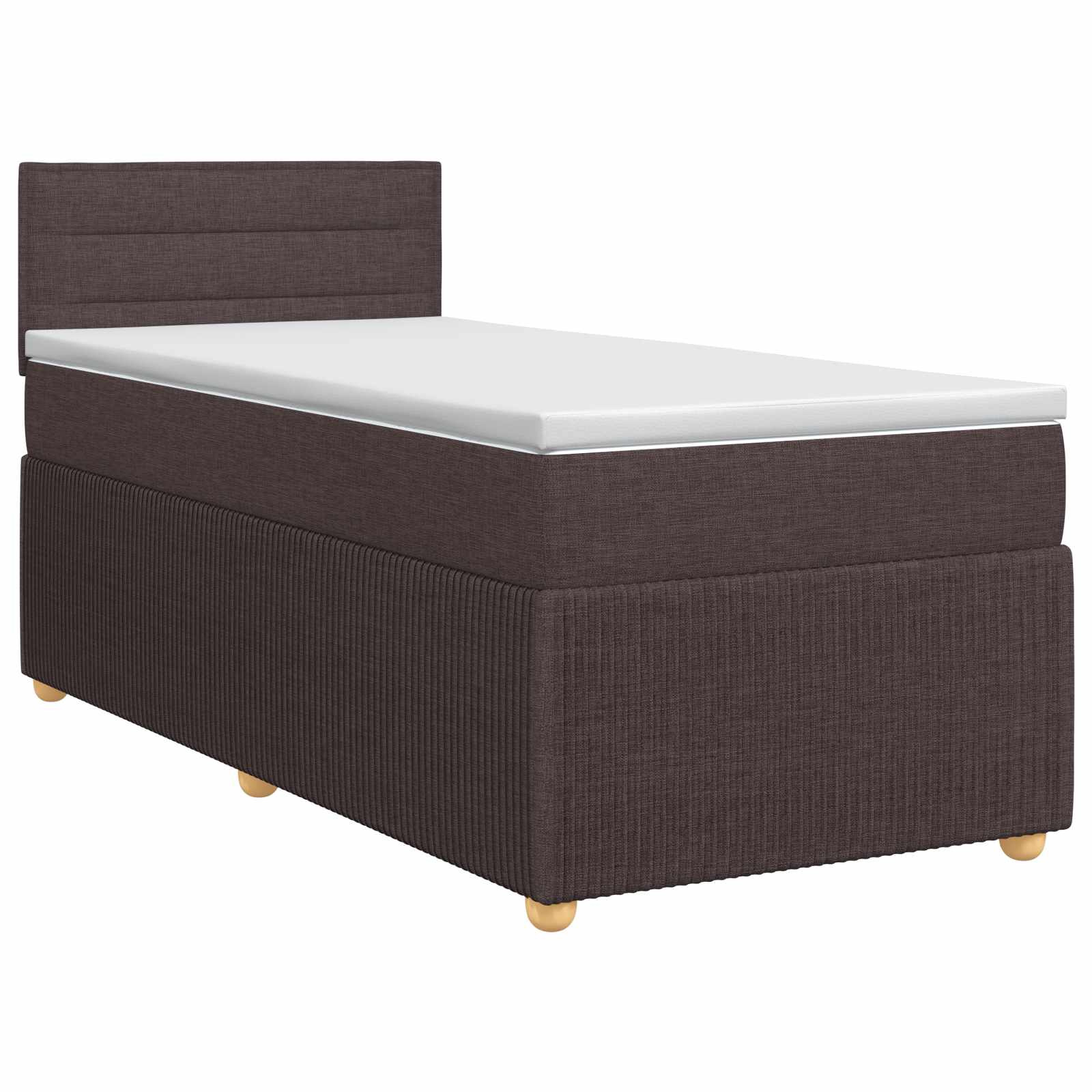 Boxspringbed met matras Donkerbruin 90 x 200 cm Stof