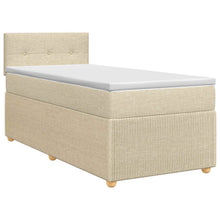 Boxspringbed met matras Crèmekleurig 90 x 200 cm Stof