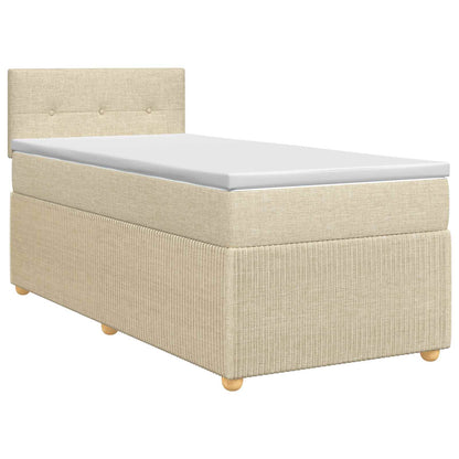 Boxspringbed met matras Crèmekleurig 90 x 200 cm Stof