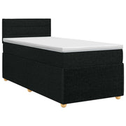Boxspringbed 100x200 cm zwart stof hoofdeinde verstelbaar