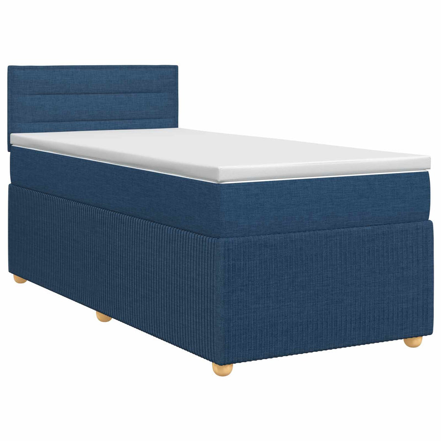 Boxspringbed met matras met hoofdeinde Blauw 100 x 200 cm Stof