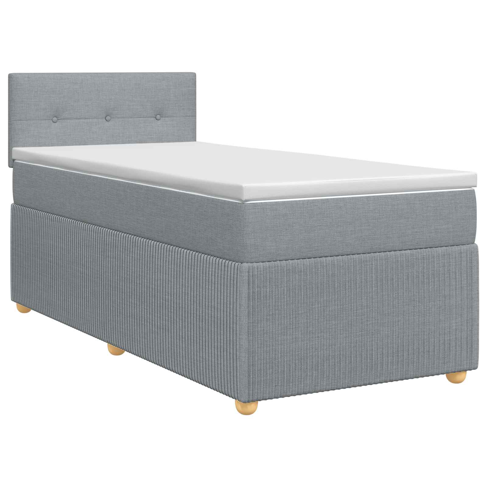 Boxspringbed met matras Lichtgrijs 100 x 200 cm Stof