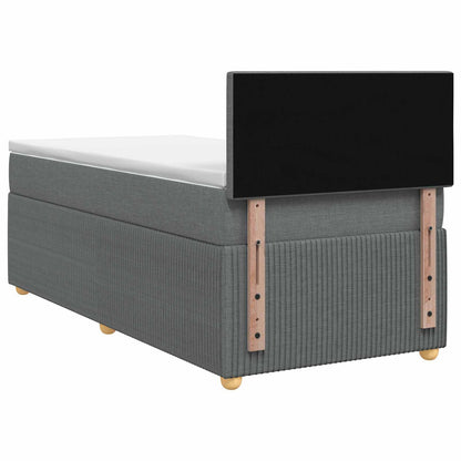 Boxspringbed met matras Donkergrijs 100 x 200 cm Stof