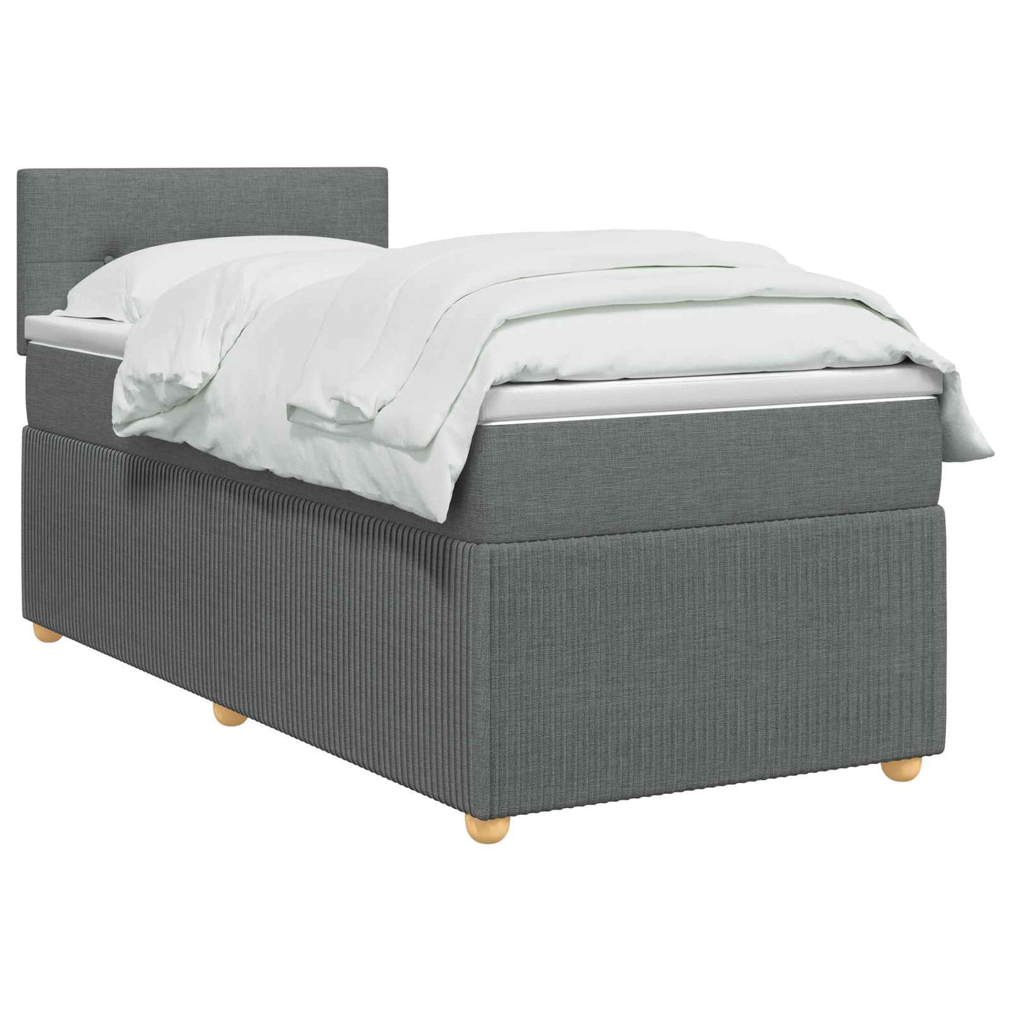 Boxspringbed met matras Donkergrijs 100 x 200 cm Stof