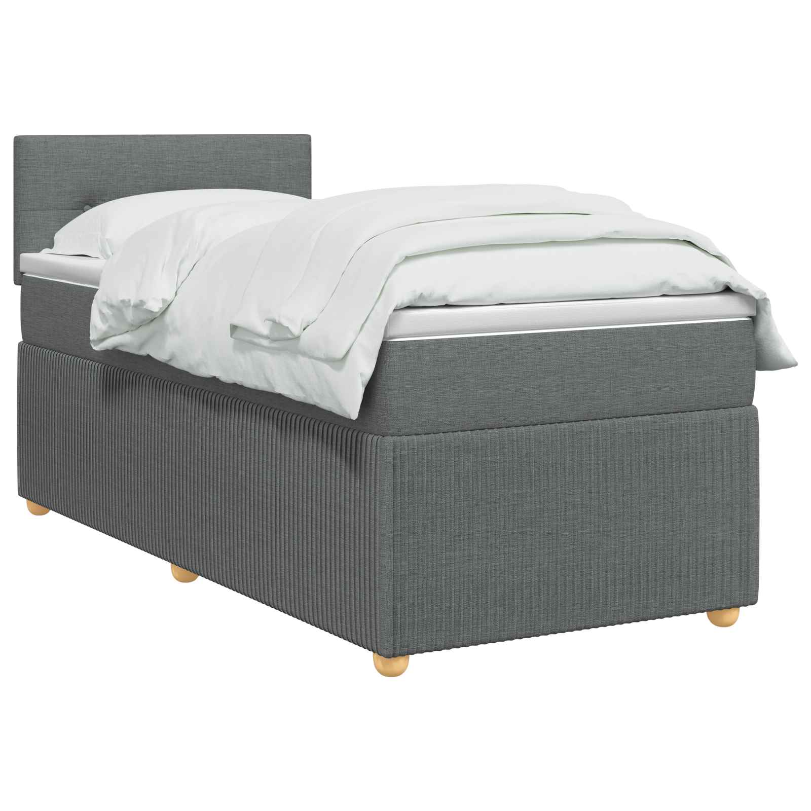 Boxspringbed met matras Donkergrijs 100 x 200 cm Stof
