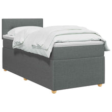 Boxspringbed met matras Donkergrijs 100 x 200 cm Stof