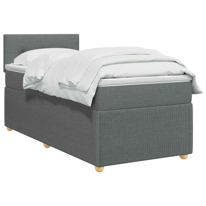 Boxspringbed met matras Donkergrijs 100 x 200 cm Stof