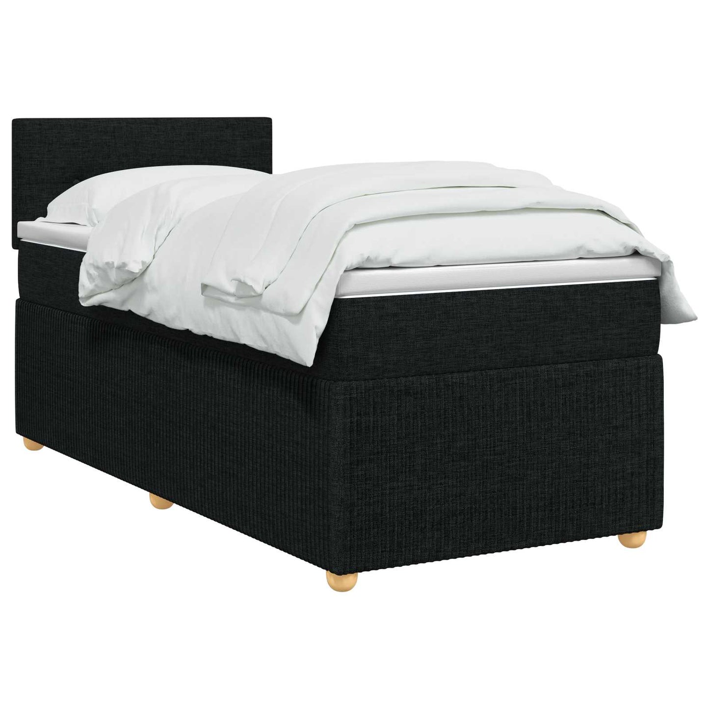 Boxspringbed met matras met hoofdeinde Zwart 100 x 200 cm Stof