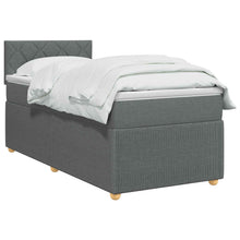 Boxspringbed met matras Donkergrijs 100 x 200 cm Stof