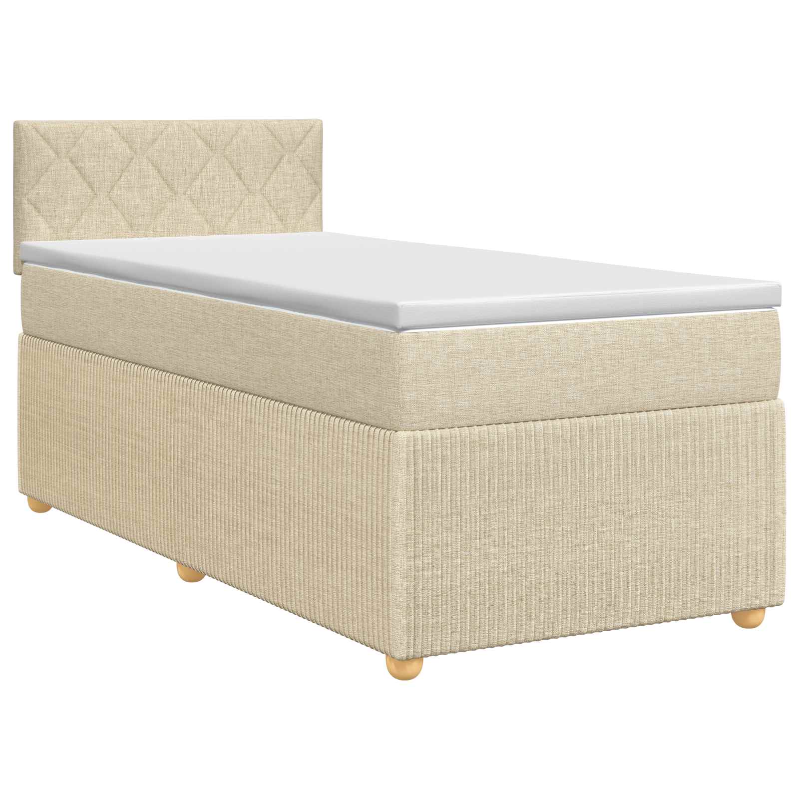 Boxspringbed met matras Crèmekleurig 100 x 200 cm Stof