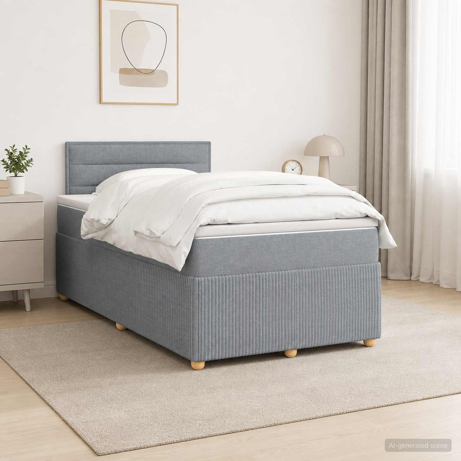 Boxspringbed met matras Lichtgrijs 120 x 200 cm Stof