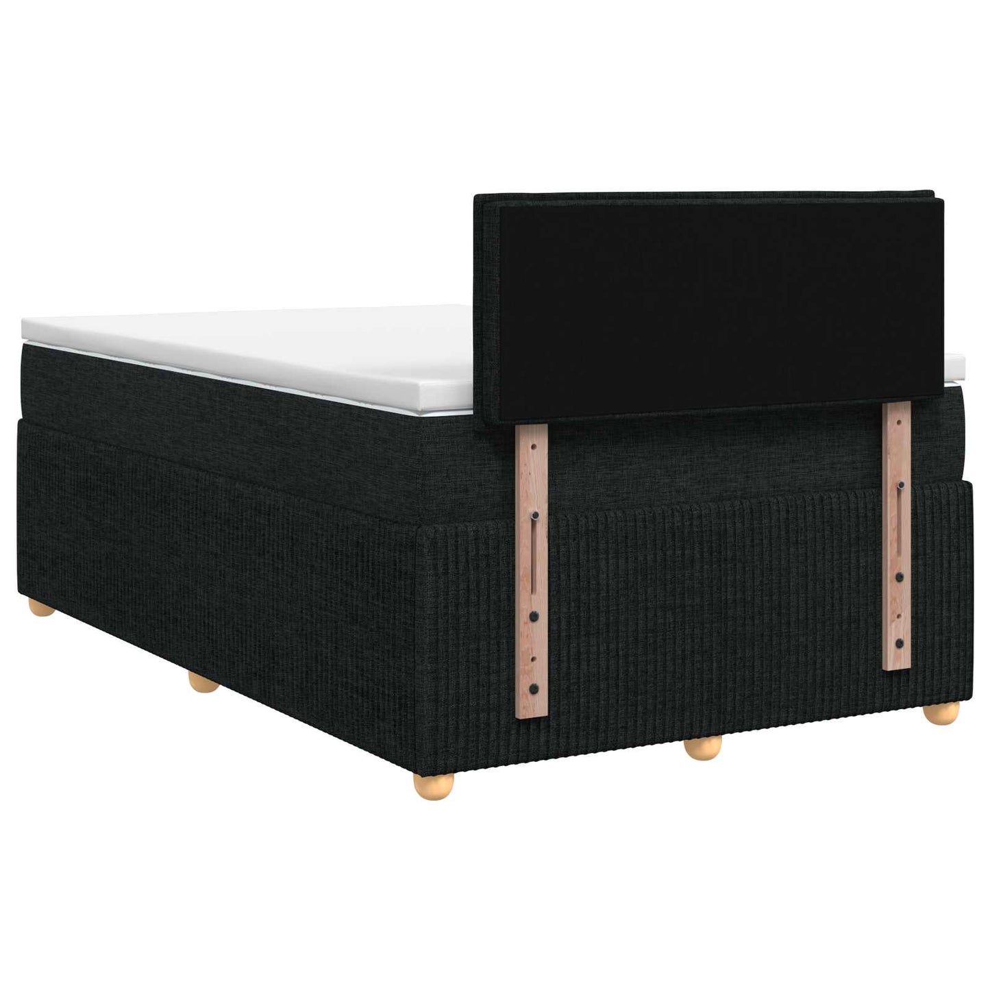 Boxspringbed met matras met hoofdeinde Zwart 120 x 190 cm Stof