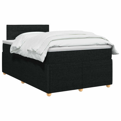 Boxspringbed met matras met hoofdeinde Zwart 120 x 190 cm Stof