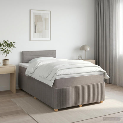 Boxspringbed met matras met hoofdeinde Taupe 120 x 190 cm Stof