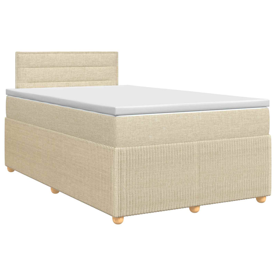 Boxspringbed met matras Crèmekleurig 120 x 190 cm Stof