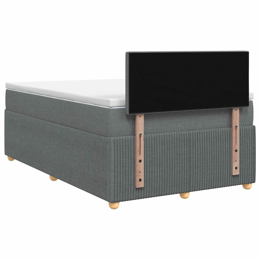 Boxspringbed met matras Donkergrijs 120 x 190 cm Stof