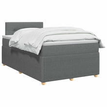 Boxspringbed met matras Donkergrijs 120 x 190 cm Stof
