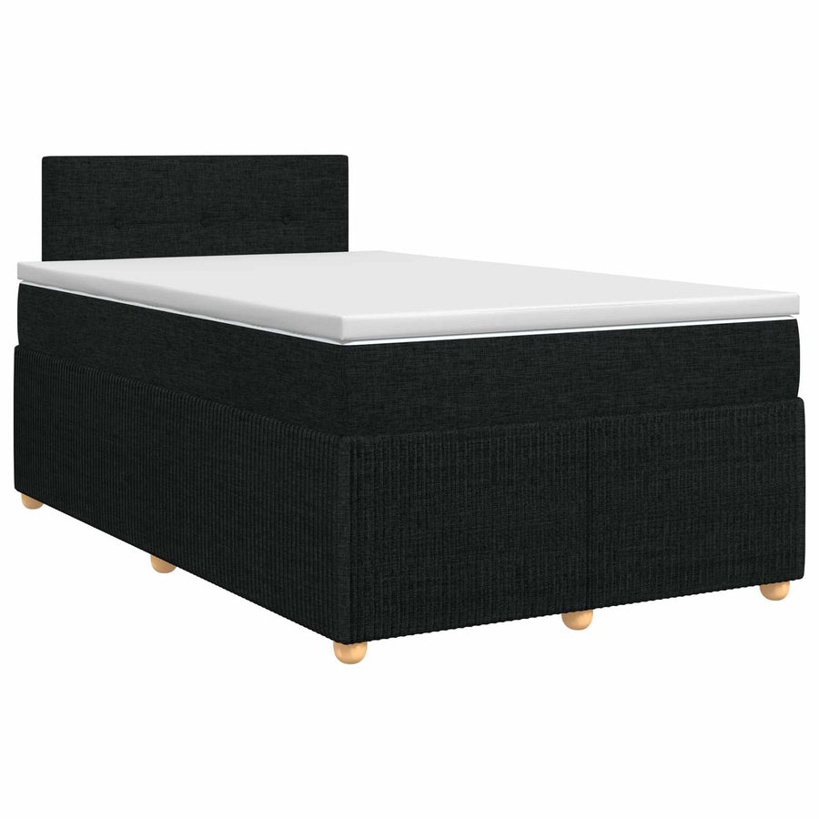 Boxspringbed met matras met hoofdeinde Zwart 120 x 190 cm Stof
