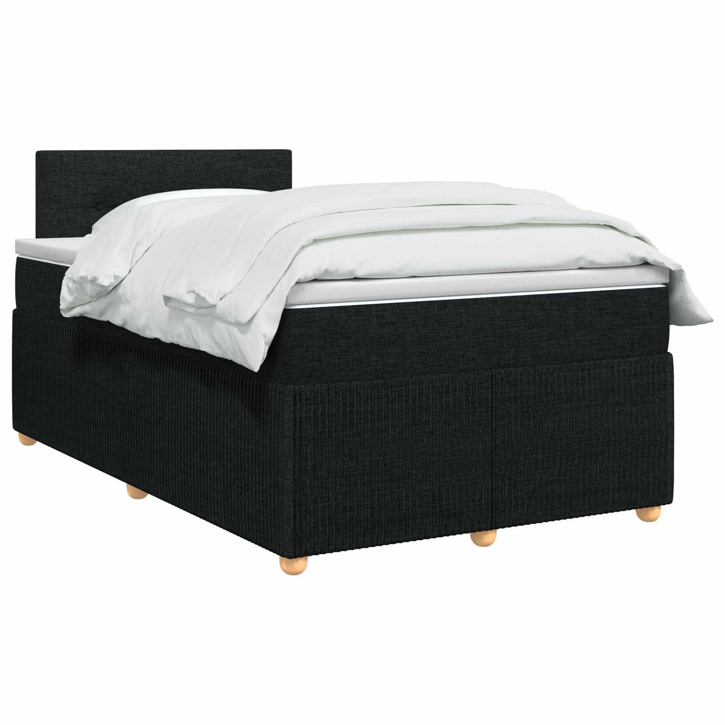 Boxspringbed met matras met hoofdeinde Zwart 120 x 190 cm Stof