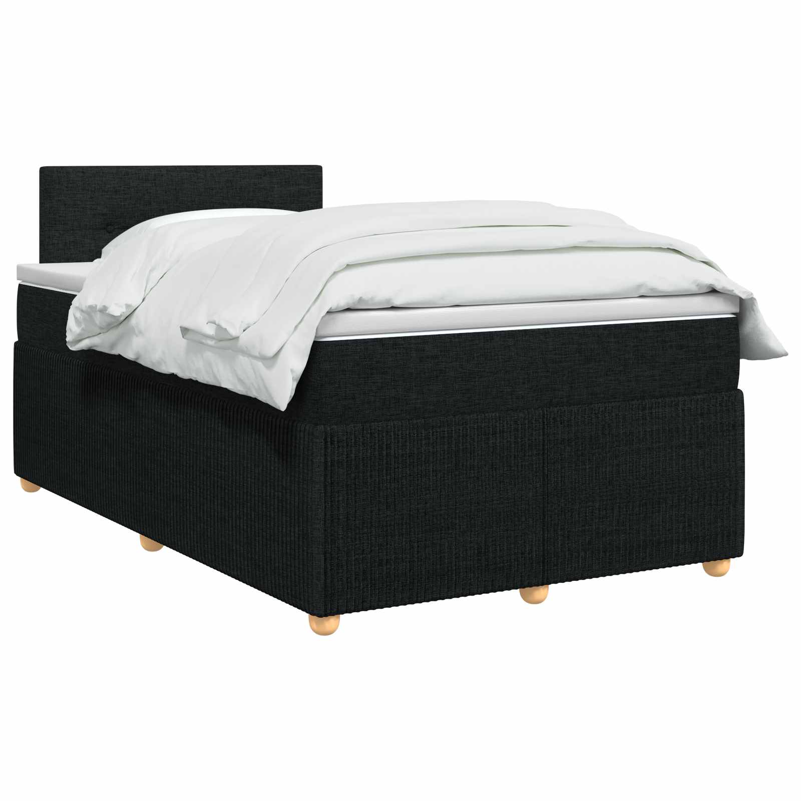Boxspringbed met matras met hoofdeinde Zwart 120 x 190 cm Stof