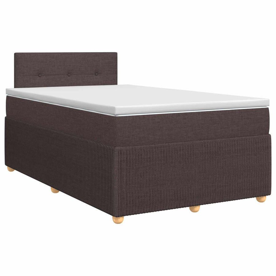 Boxspringbed met matras Donkerbruin 120 x 190 cm Stof