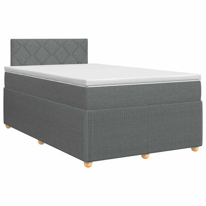 Boxspringbed met matras Donkergrijs 120 x 190 cm Stof