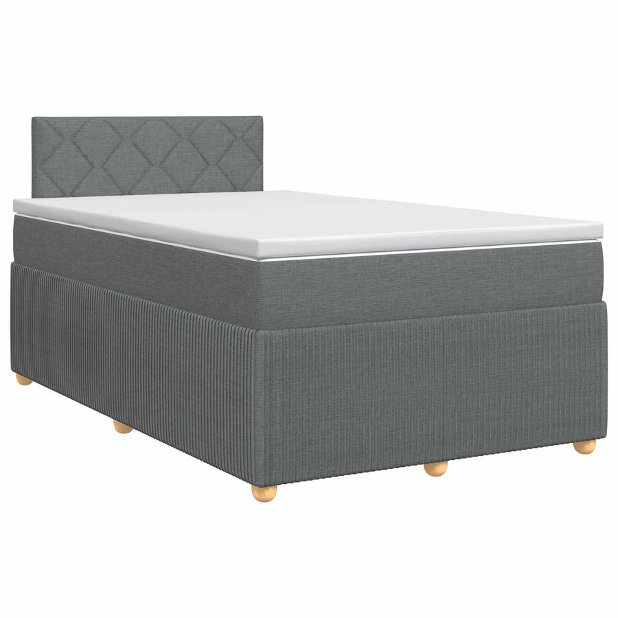 Boxspringbed met matras Donkergrijs 120 x 190 cm Stof