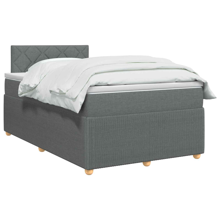 Boxspringbed met matras Donkergrijs 120 x 190 cm Stof