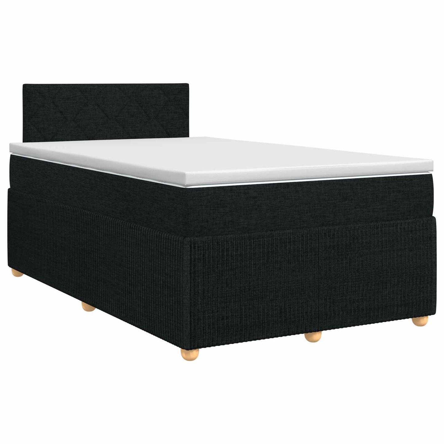 Boxspringbed met matras met hoofdeinde Zwart 120 x 190 cm Stof