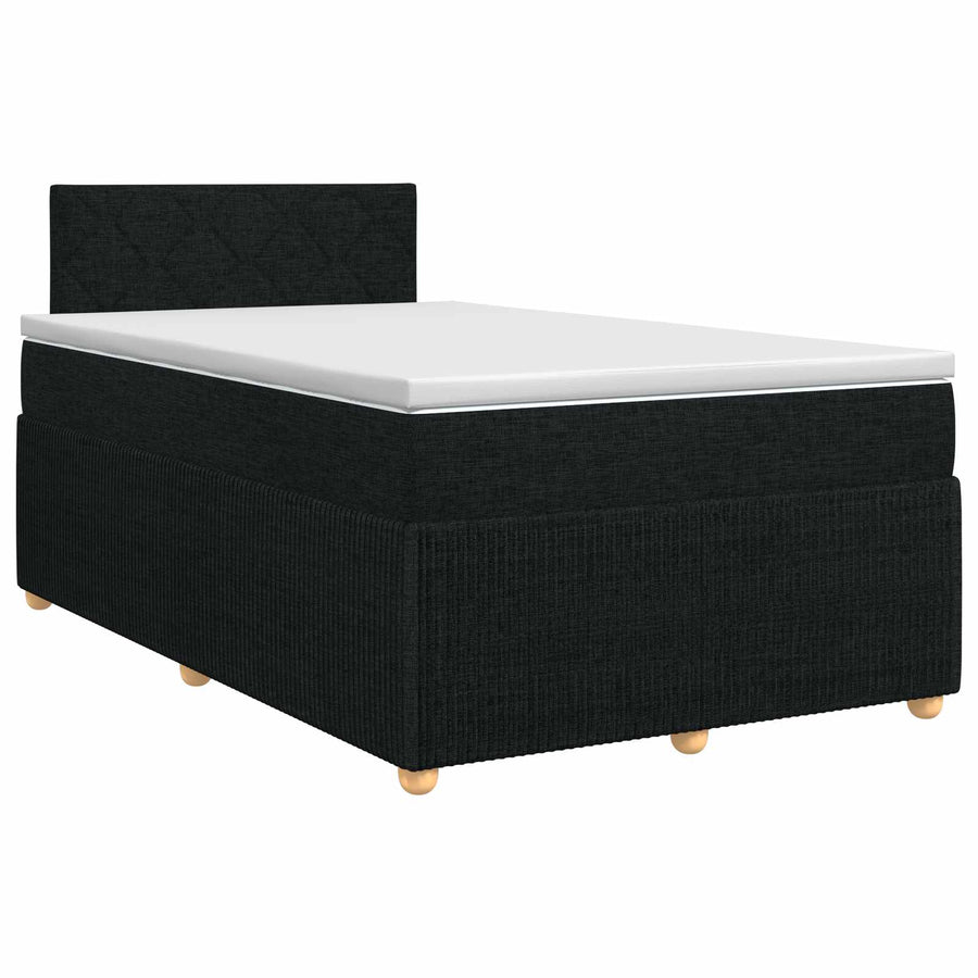 Boxspringbed met matras met hoofdeinde Zwart 120 x 190 cm Stof