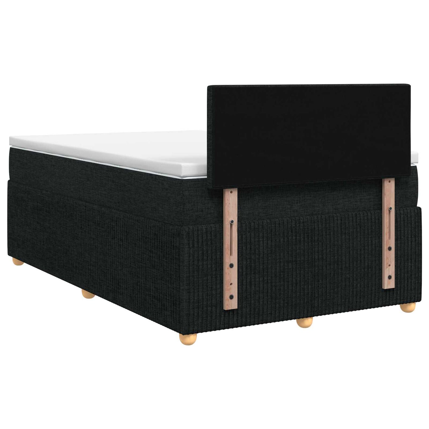 Boxspringbed met matras met hoofdeinde Zwart 120 x 190 cm Stof