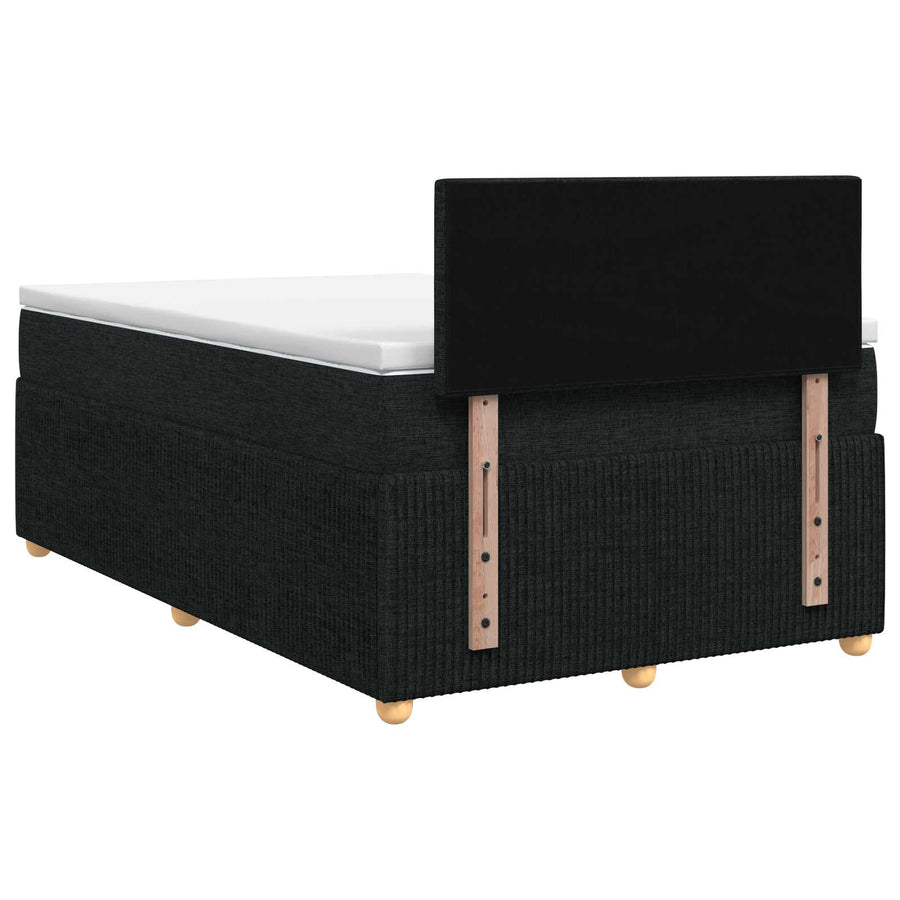 Boxspringbed met matras met hoofdeinde Zwart 120 x 190 cm Stof
