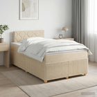 Boxspringbed 120x190 cm crèmekleurig