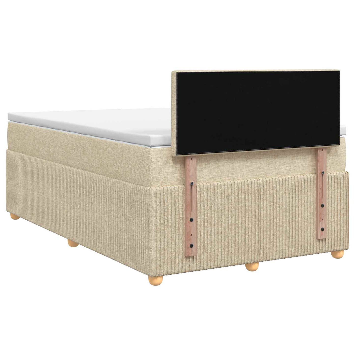 Boxspringbed met matras Crèmekleurig 120 x 190 cm Stof